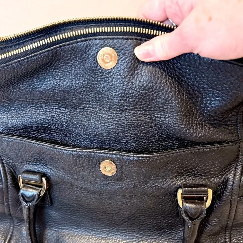 Michael Kors Weston Pebble Leather Foldover Satchel